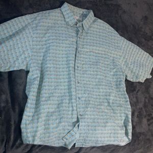 Bugle Boy Company Casual light blue patterned short sleeve button down